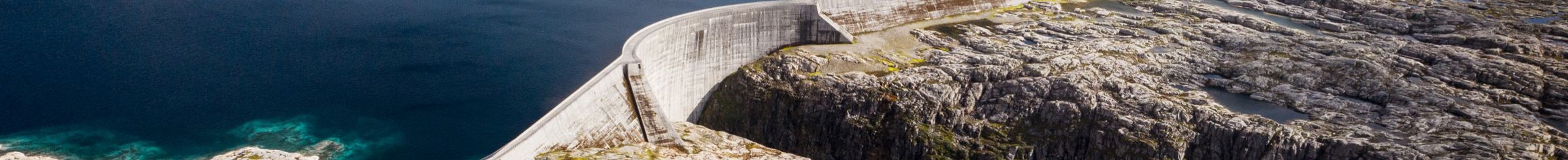 Aerial photo of dam and reservoir