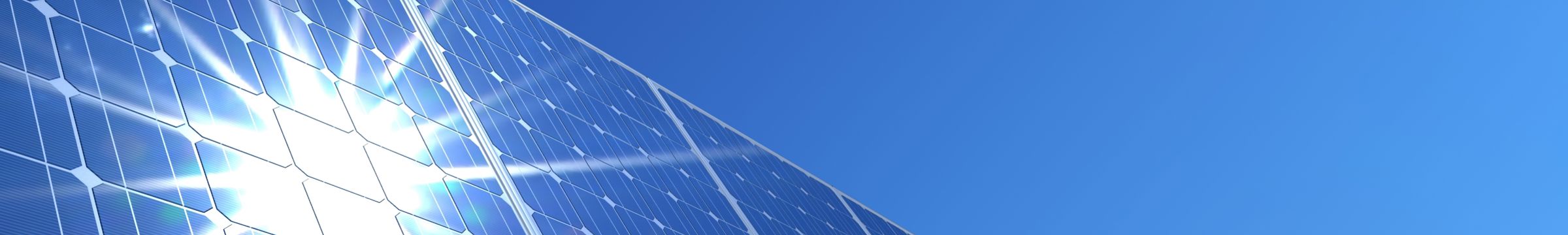 Solar panels reflecting sun