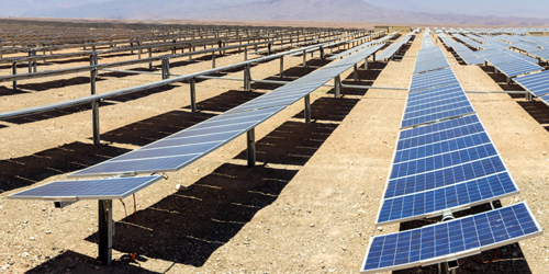 Solar panles in Atacama desert