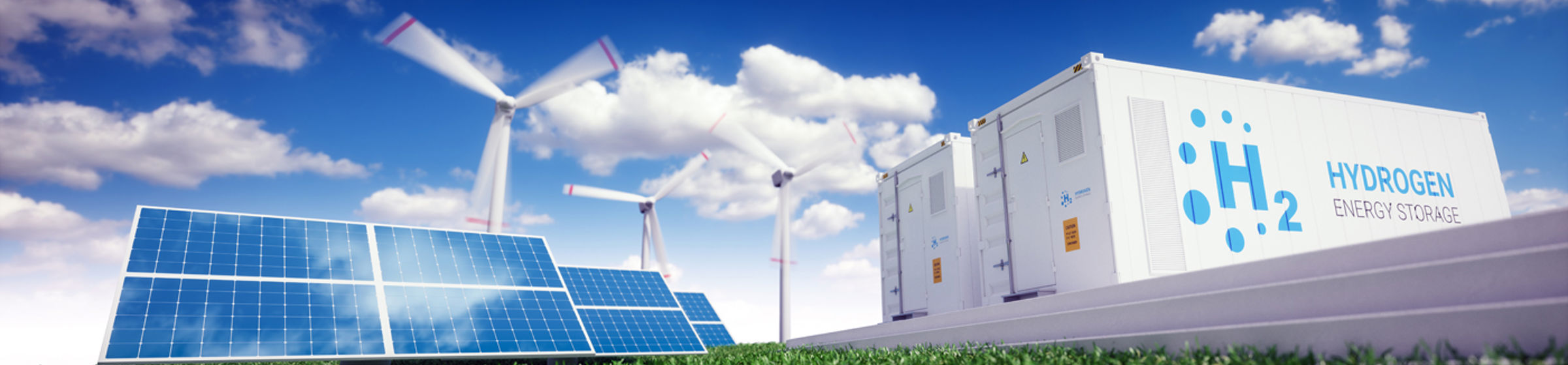 Hydrogen, wind turbines and solar cells